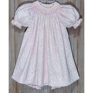 NWT | Pink Floral Smocked Bishop Dress Set | 18M